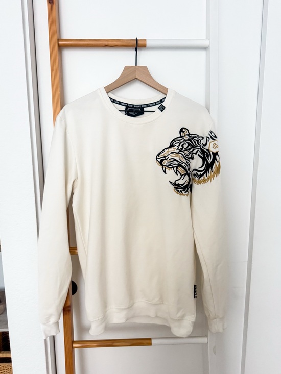 Philipp Plein Other - Philipp Plein Platinum Cut Tiger Embroidered Sweatshirt Cream XXL